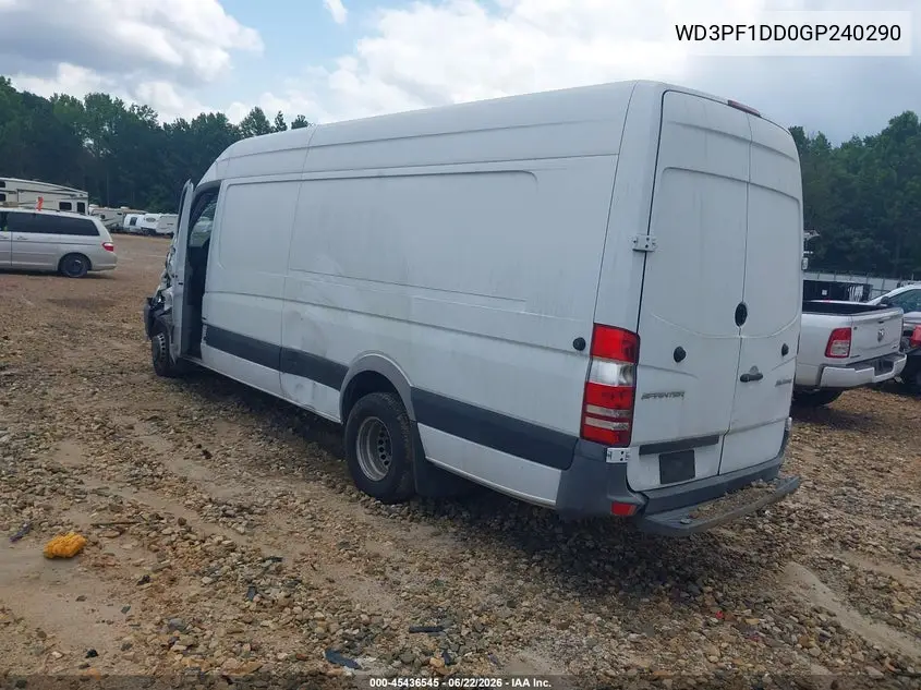 2016 Mercedes-Benz Sprinter 3500 High Roof VIN: WD3PF1DD0GP240290 Lot: 45436545
