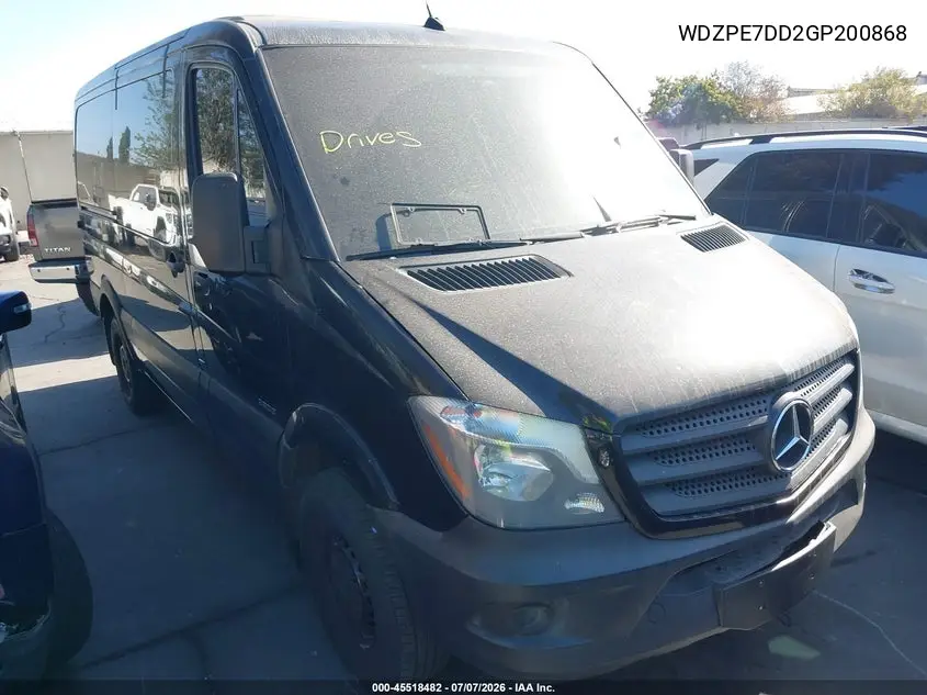 2016 Mercedes-Benz Sprinter 2500 Normal Roof VIN: WDZPE7DD2GP200868 Lot: 45518482