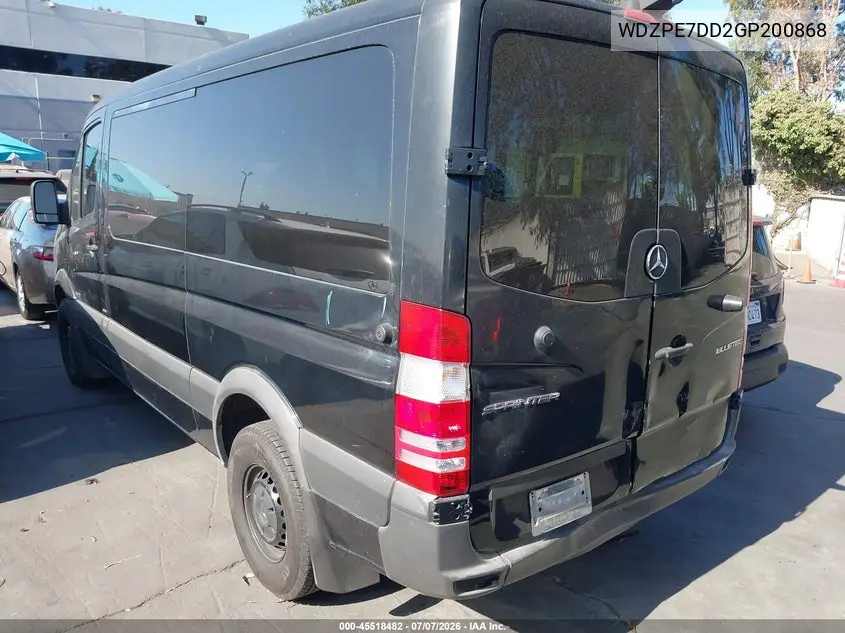 2016 Mercedes-Benz Sprinter 2500 Normal Roof VIN: WDZPE7DD2GP200868 Lot: 45518482