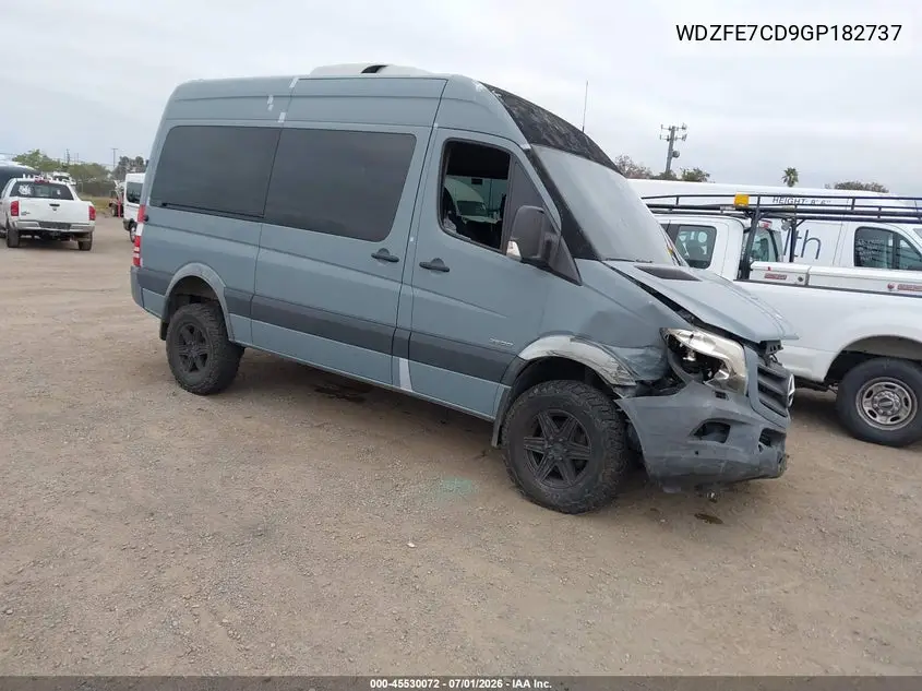 2016 Mercedes-Benz Sprinter 2500 Normal Roof VIN: WDZFE7CD9GP182737 Lot: 45530072