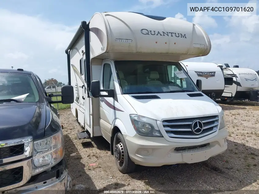 2016 Mercedes-Benz Sprinter 3500 VIN: WDAPF4CC1G9701620 Lot: 45552679