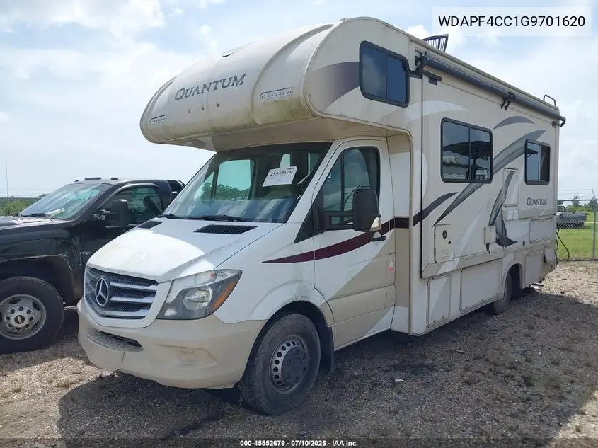 2016 Mercedes-Benz Sprinter 3500 VIN: WDAPF4CC1G9701620 Lot: 45552679