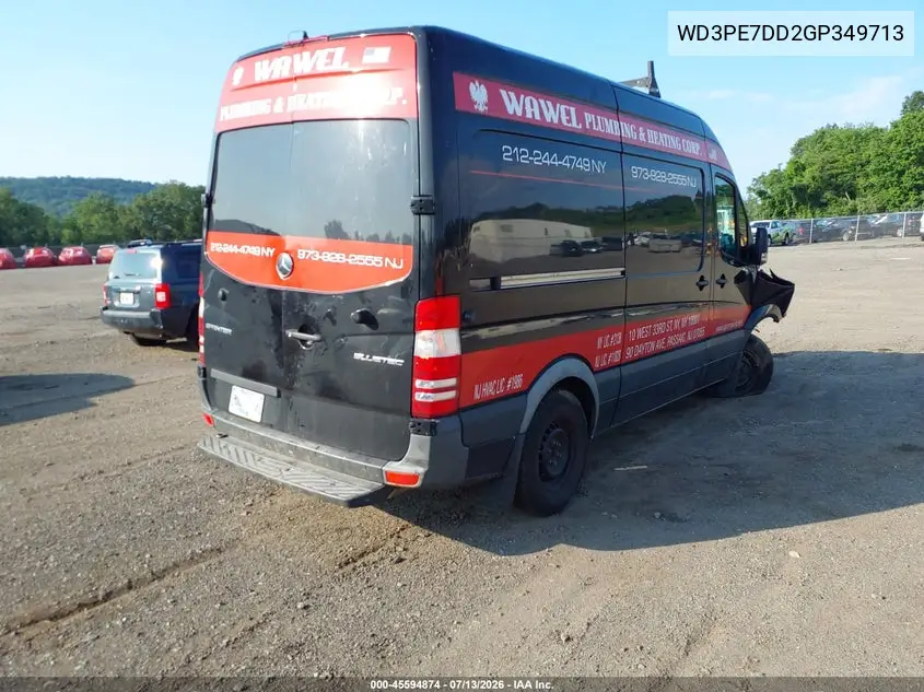 2016 Mercedes-Benz Sprinter 2500 Normal Roof VIN: WD3PE7DD2GP349713 Lot: 45594874