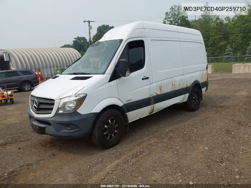 2016 Mercedes-Benz Sprinter 2500 Normal Roof VIN: WD3PE7CD4GP259710 Lot: 45621191
