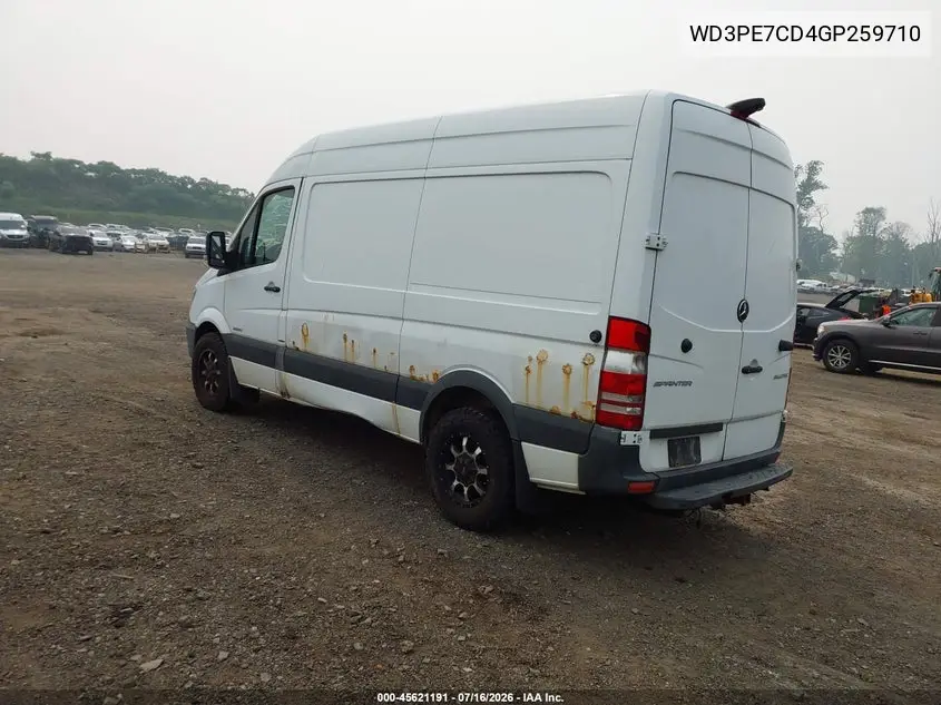 2016 Mercedes-Benz Sprinter 2500 Normal Roof VIN: WD3PE7CD4GP259710 Lot: 45621191