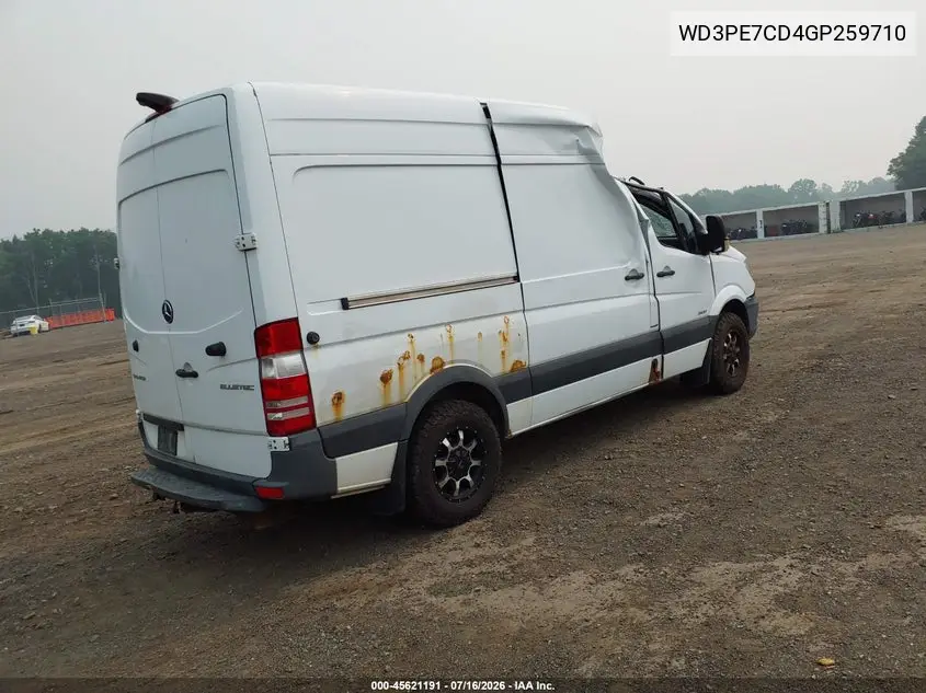 2016 Mercedes-Benz Sprinter 2500 Normal Roof VIN: WD3PE7CD4GP259710 Lot: 45621191