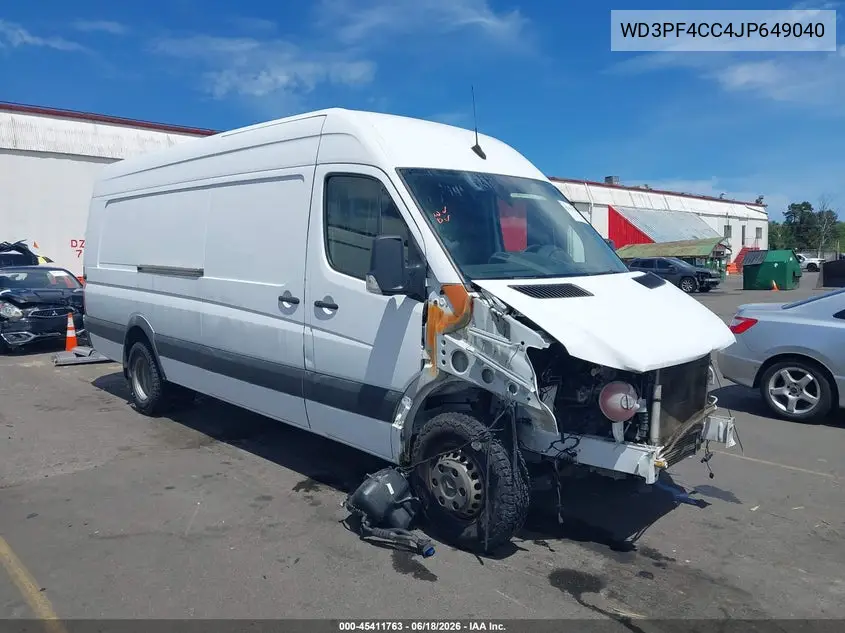 2018 Mercedes-Benz Sprinter 3500 High Roof V6/Standard Roof V6 VIN: WD3PF4CC4JP649040 Lot: 45411763
