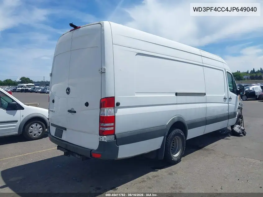 2018 Mercedes-Benz Sprinter 3500 High Roof V6/Standard Roof V6 VIN: WD3PF4CC4JP649040 Lot: 45411763
