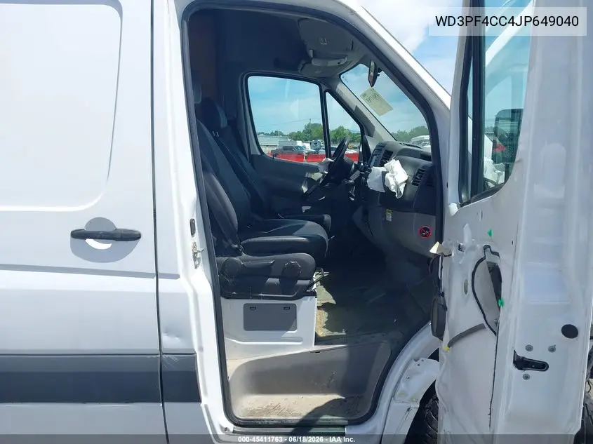 2018 Mercedes-Benz Sprinter 3500 High Roof V6/Standard Roof V6 VIN: WD3PF4CC4JP649040 Lot: 45411763