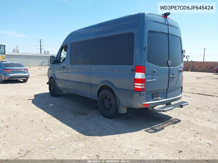2018 Mercedes-Benz Sprinter 2500 Standard Roof V6 VIN: WD3PE7CD6JP645424 Lot: 45473122