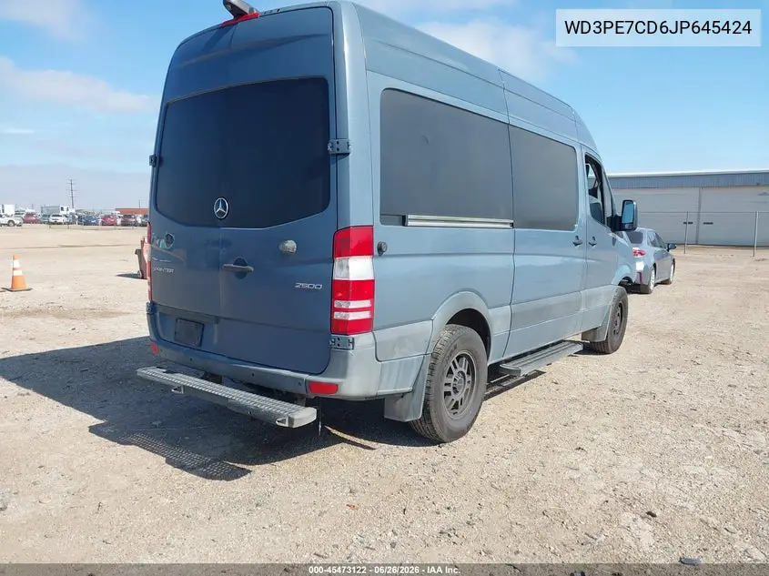 2018 Mercedes-Benz Sprinter 2500 Standard Roof V6 VIN: WD3PE7CD6JP645424 Lot: 45473122