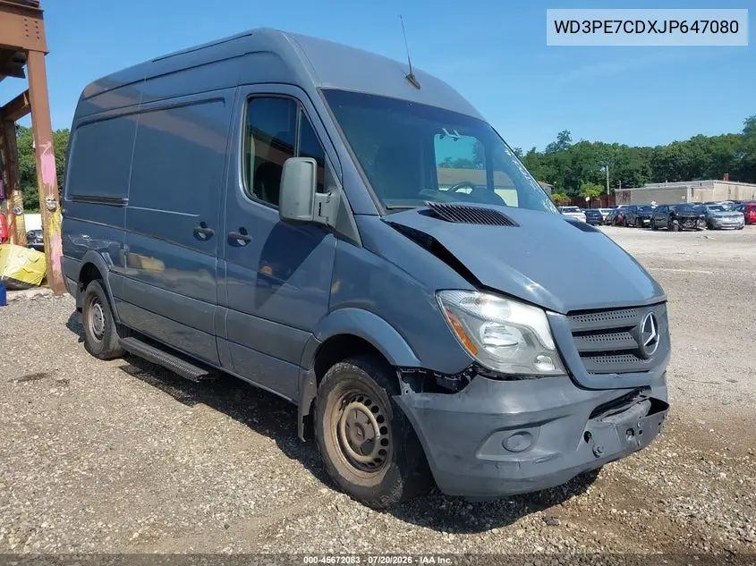 2018 Mercedes-Benz Sprinter 2500 Standard Roof V6 VIN: WD3PE7CDXJP647080 Lot: 45672083