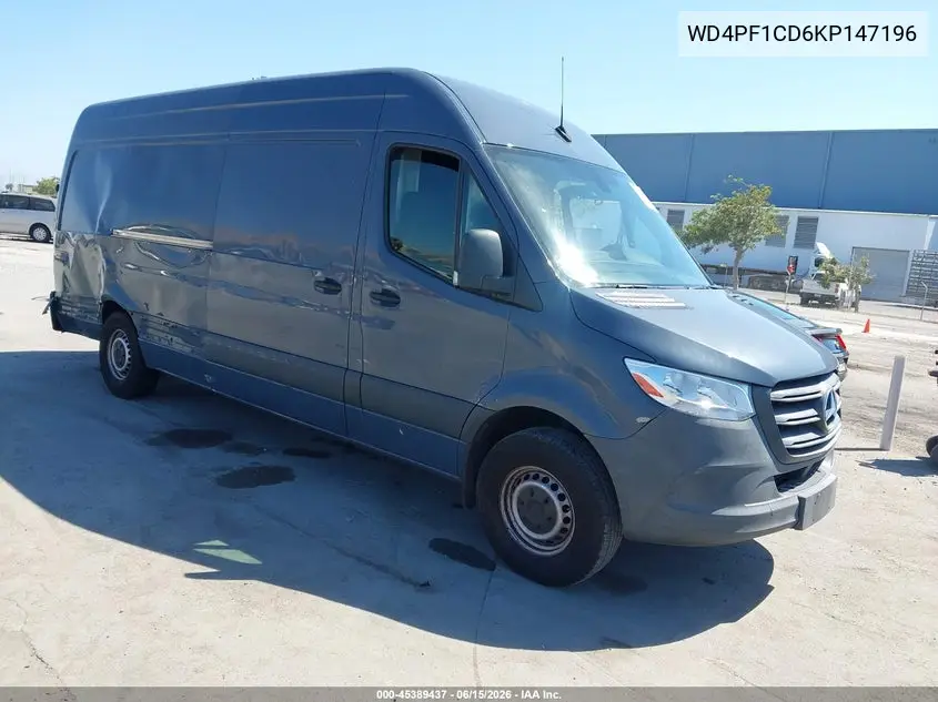 2019 Mercedes-Benz Sprinter 2500 High Roof V6 VIN: WD4PF1CD6KP147196 Lot: 45389437
