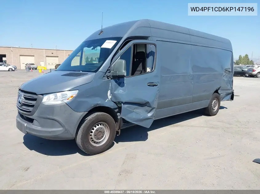 2019 Mercedes-Benz Sprinter 2500 High Roof V6 VIN: WD4PF1CD6KP147196 Lot: 45389437