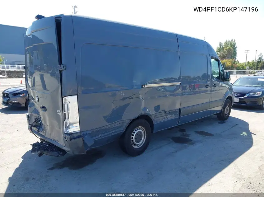 2019 Mercedes-Benz Sprinter 2500 High Roof V6 VIN: WD4PF1CD6KP147196 Lot: 45389437