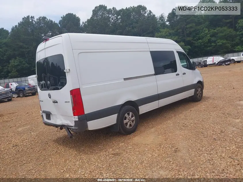 2019 Mercedes-Benz Sprinter 2500 High Roof V6 VIN: WD4PF1CD2KP053333 Lot: 45409491