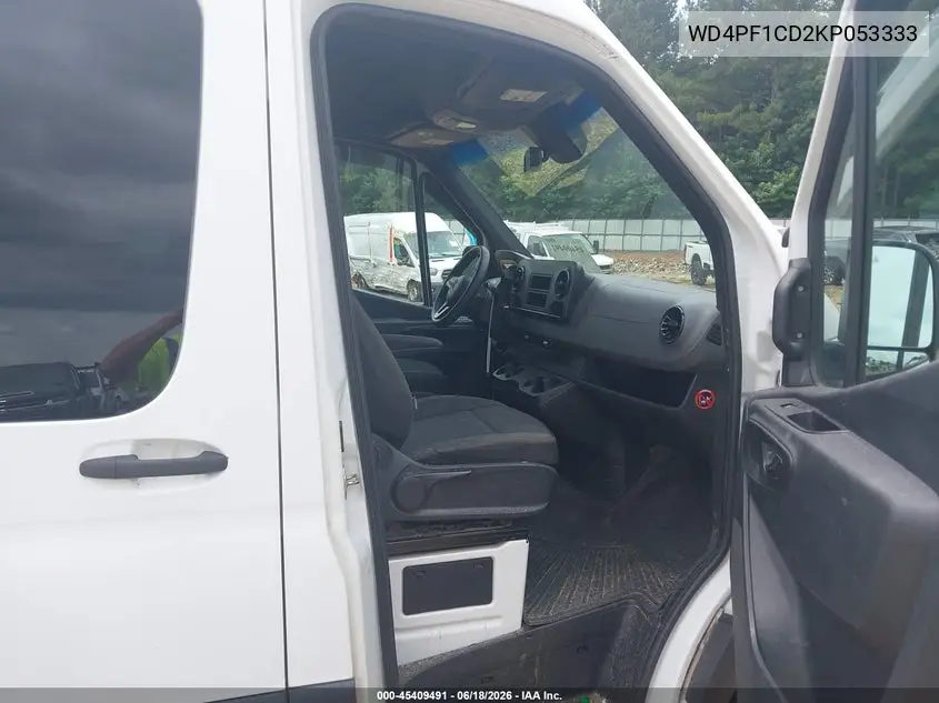 2019 Mercedes-Benz Sprinter 2500 High Roof V6 VIN: WD4PF1CD2KP053333 Lot: 45409491