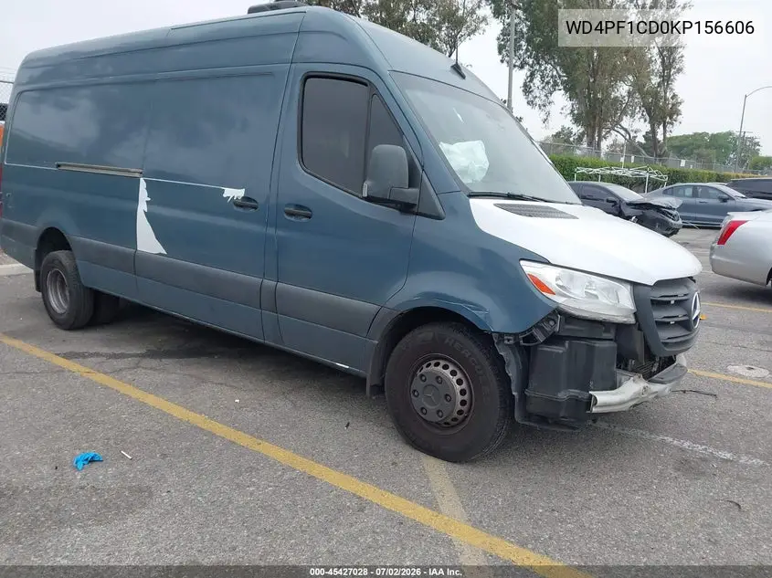 2019 Mercedes-Benz Sprinter 3500 High Roof V6 VIN: WD4PF1CD0KP156606 Lot: 45427028