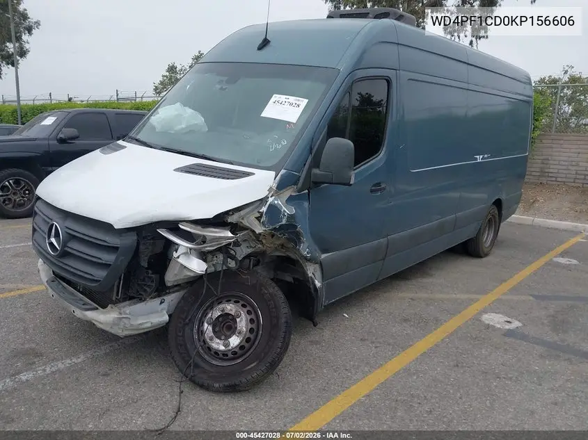 2019 Mercedes-Benz Sprinter 3500 High Roof V6 VIN: WD4PF1CD0KP156606 Lot: 45427028