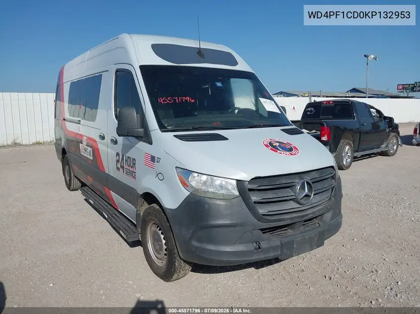 2019 Mercedes-Benz Sprinter 2500 High Roof V6 VIN: WD4PF1CD0KP132953 Lot: 45571796