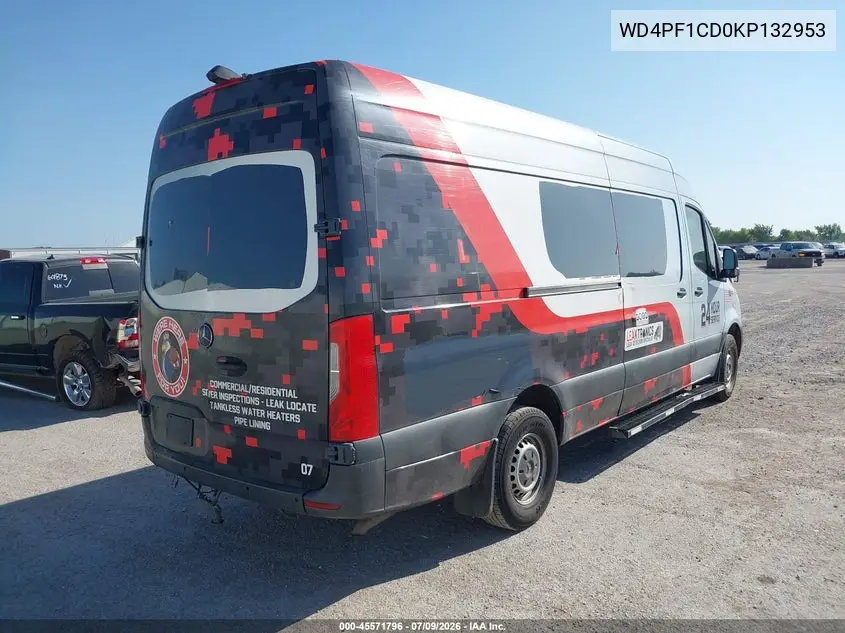 2019 Mercedes-Benz Sprinter 2500 High Roof V6 VIN: WD4PF1CD0KP132953 Lot: 45571796