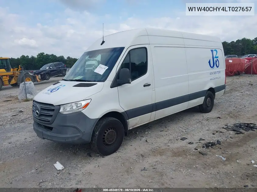 2020 Mercedes-Benz Sprinter 2500 High Roof I4 VIN: W1W40CHY4LT027657 Lot: 45345179