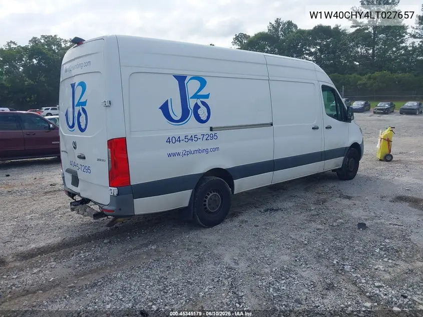 2020 Mercedes-Benz Sprinter 2500 High Roof I4 VIN: W1W40CHY4LT027657 Lot: 45345179