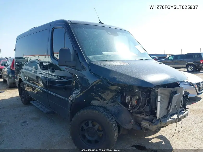 2020 Mercedes-Benz Sprinter 1500 Standard Roof I4 VIN: W1Z70FGY5LT025807 Lot: 45588138