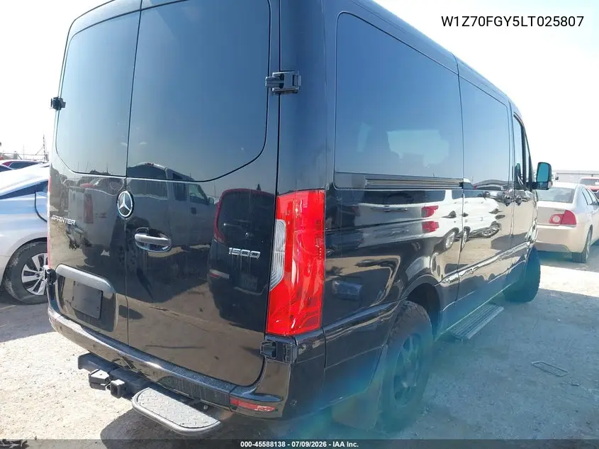 2020 Mercedes-Benz Sprinter 1500 Standard Roof I4 VIN: W1Z70FGY5LT025807 Lot: 45588138