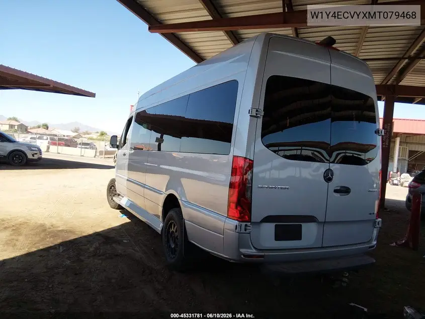 2021 Mercedes-Benz Sprinter 2500 High Roof V6 VIN: W1Y4ECVYXMT079468 Lot: 45331781