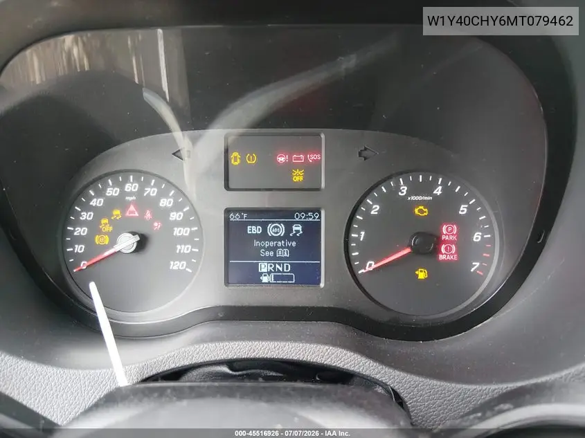 2021 Mercedes-Benz Sprinter 2500 High Roof I4 VIN: W1Y40CHY6MT079462 Lot: 45516926