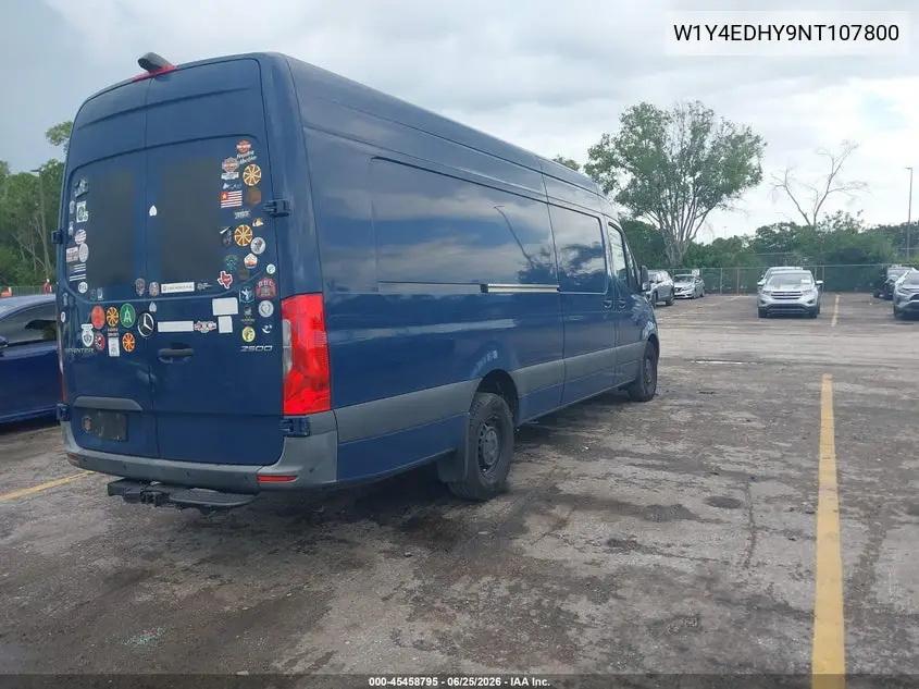 2022 Mercedes-Benz Sprinter 2500 High Roof V6 VIN: W1Y4EDHY9NT107800 Lot: 45458795