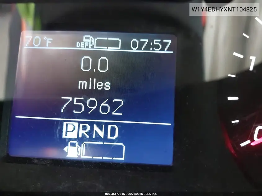 2022 Mercedes-Benz Sprinter 2500 High Roof V6 VIN: W1Y4EDHYXNT104825 Lot: 45477315