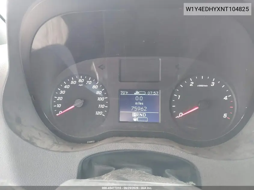 2022 Mercedes-Benz Sprinter 2500 High Roof V6 VIN: W1Y4EDHYXNT104825 Lot: 45477315