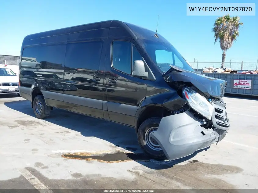 2022 Mercedes-Benz Sprinter 2500 High Roof V6 VIN: W1Y4ECVY2NT097870 Lot: 45566853
