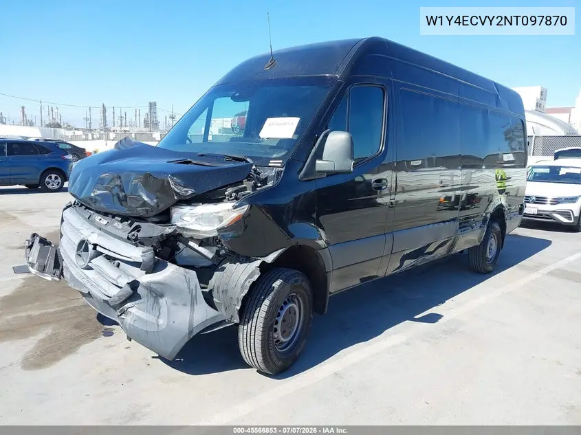 2022 Mercedes-Benz Sprinter 2500 High Roof V6 VIN: W1Y4ECVY2NT097870 Lot: 45566853
