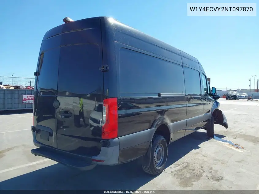 2022 Mercedes-Benz Sprinter 2500 High Roof V6 VIN: W1Y4ECVY2NT097870 Lot: 45566853