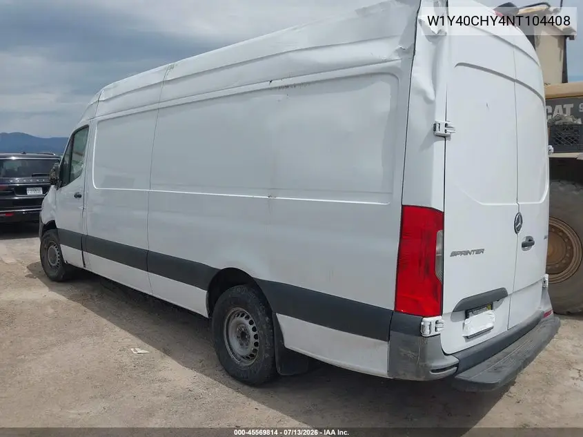 2022 Mercedes-Benz Sprinter 2500 High Roof I4 VIN: W1Y40CHY4NT104408 Lot: 45569814