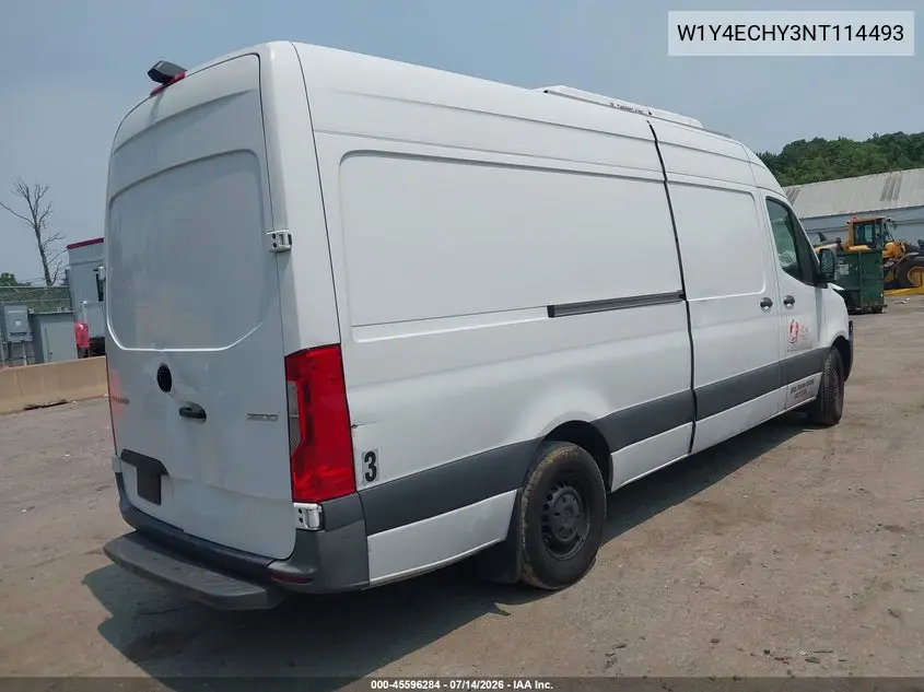 2022 Mercedes-Benz Sprinter 2500 High Roof V6 VIN: W1Y4ECHY3NT114493 Lot: 45596284