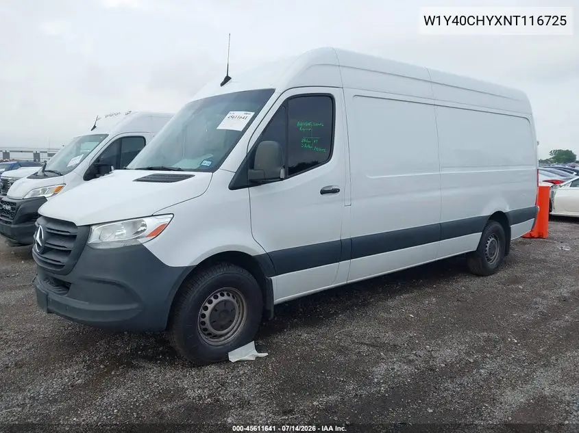2022 Mercedes-Benz Sprinter 2500 High Roof I4 VIN: W1Y40CHYXNT116725 Lot: 45611641