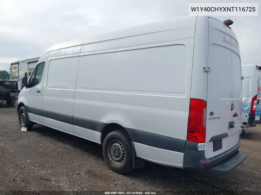 2022 Mercedes-Benz Sprinter 2500 High Roof I4 VIN: W1Y40CHYXNT116725 Lot: 45611641