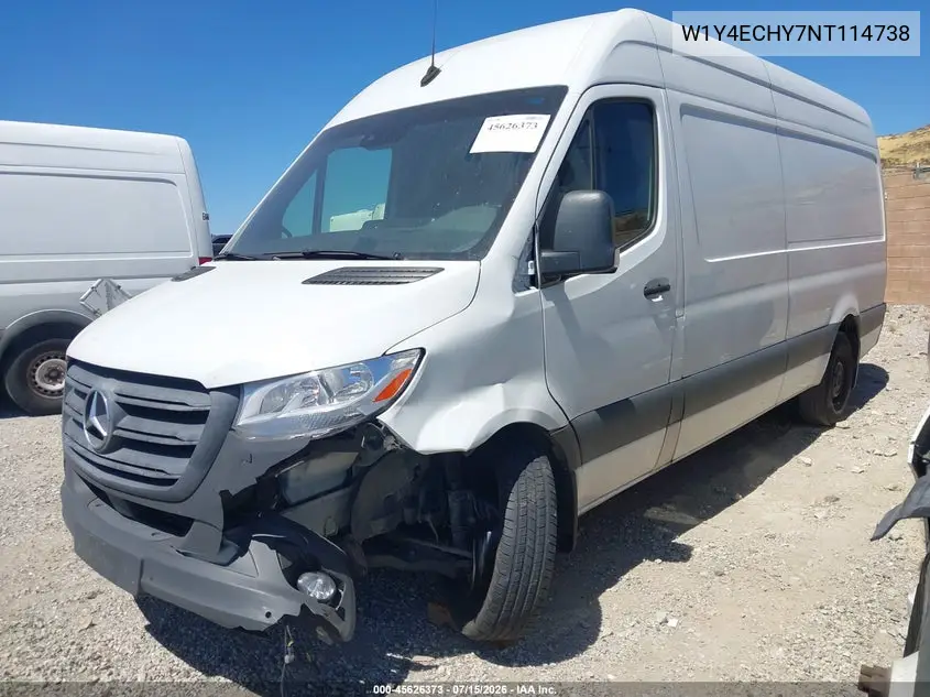 2022 Mercedes-Benz Sprinter 2500 High Roof V6 VIN: W1Y4ECHY7NT114738 Lot: 45626373