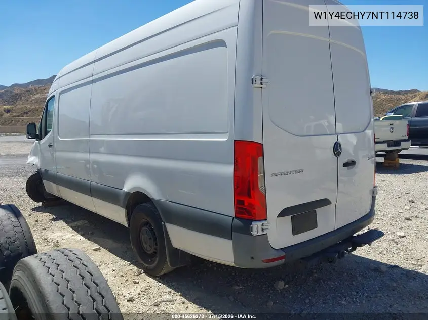 2022 Mercedes-Benz Sprinter 2500 High Roof V6 VIN: W1Y4ECHY7NT114738 Lot: 45626373