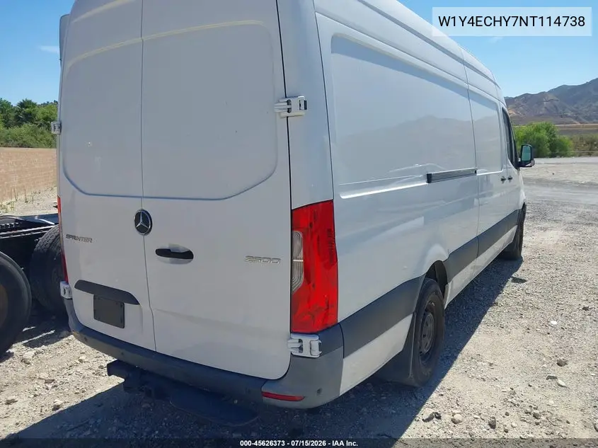 2022 Mercedes-Benz Sprinter 2500 High Roof V6 VIN: W1Y4ECHY7NT114738 Lot: 45626373