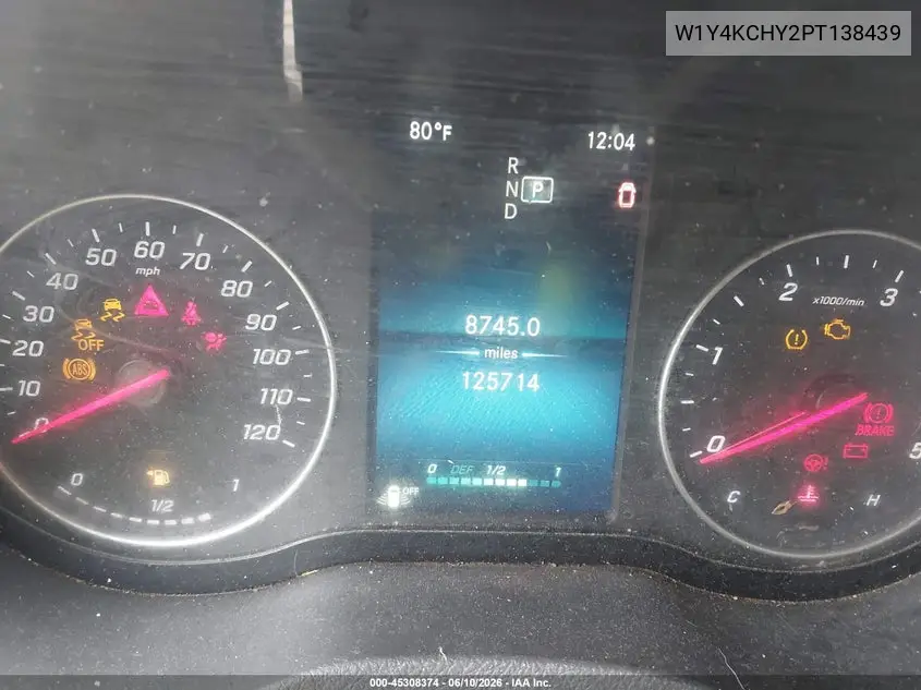 2023 Mercedes-Benz Sprinter 2500 High Roof 4-Cyl Diesel VIN: W1Y4KCHY2PT138439 Lot: 45308374