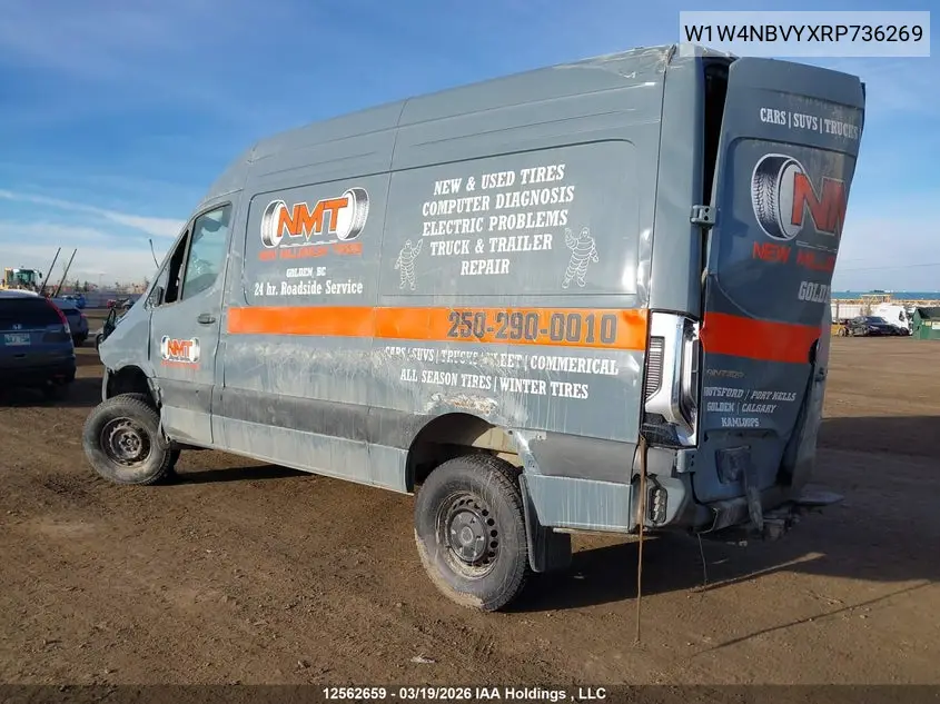 2024 Mercedes-Benz Sprinter 2500 VIN: W1W4NBVYXRP736269 Lot: 12562659