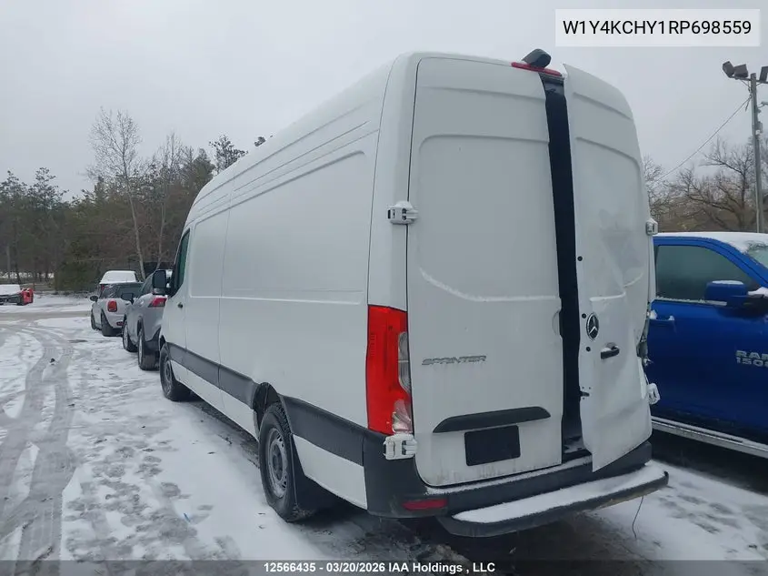 2024 Mercedes-Benz Sprinter 2500 VIN: W1Y4KCHY1RP698559 Lot: 12566435