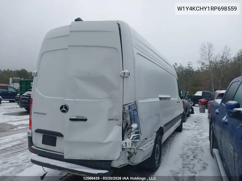 2024 Mercedes-Benz Sprinter 2500 VIN: W1Y4KCHY1RP698559 Lot: 12566435