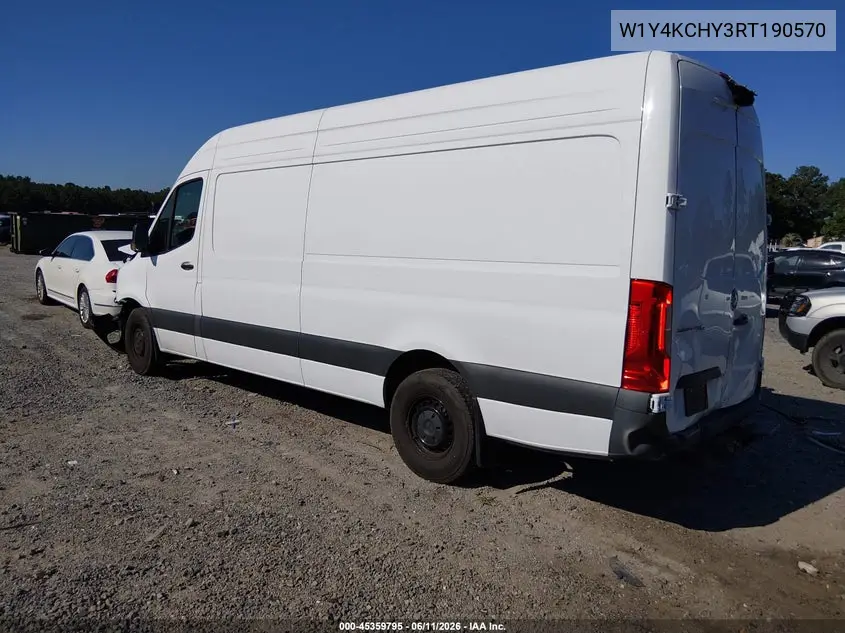 2024 Mercedes-Benz Sprinter 2500 High Roof 4-Cyl Diesel VIN: W1Y4KCHY3RT190570 Lot: 45359795