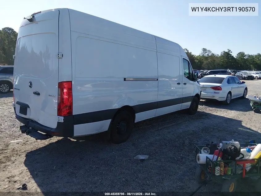 2024 Mercedes-Benz Sprinter 2500 High Roof 4-Cyl Diesel VIN: W1Y4KCHY3RT190570 Lot: 45359795
